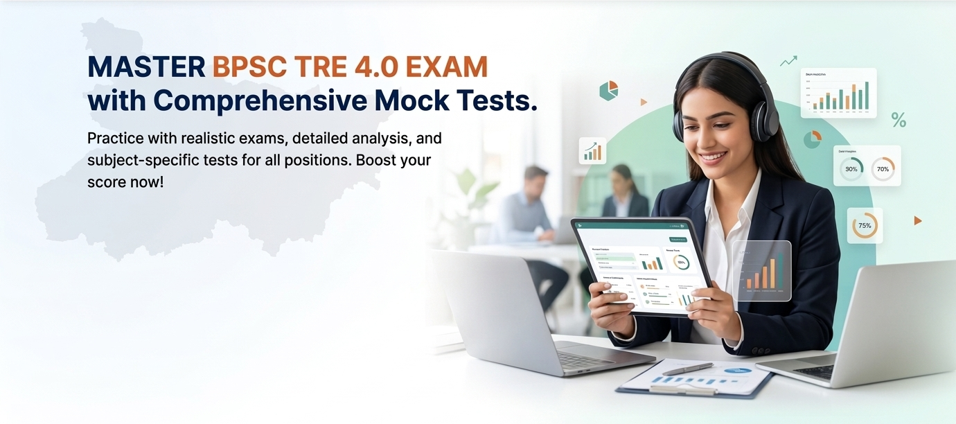 Person studying with digital resources. BPSC TRE 4